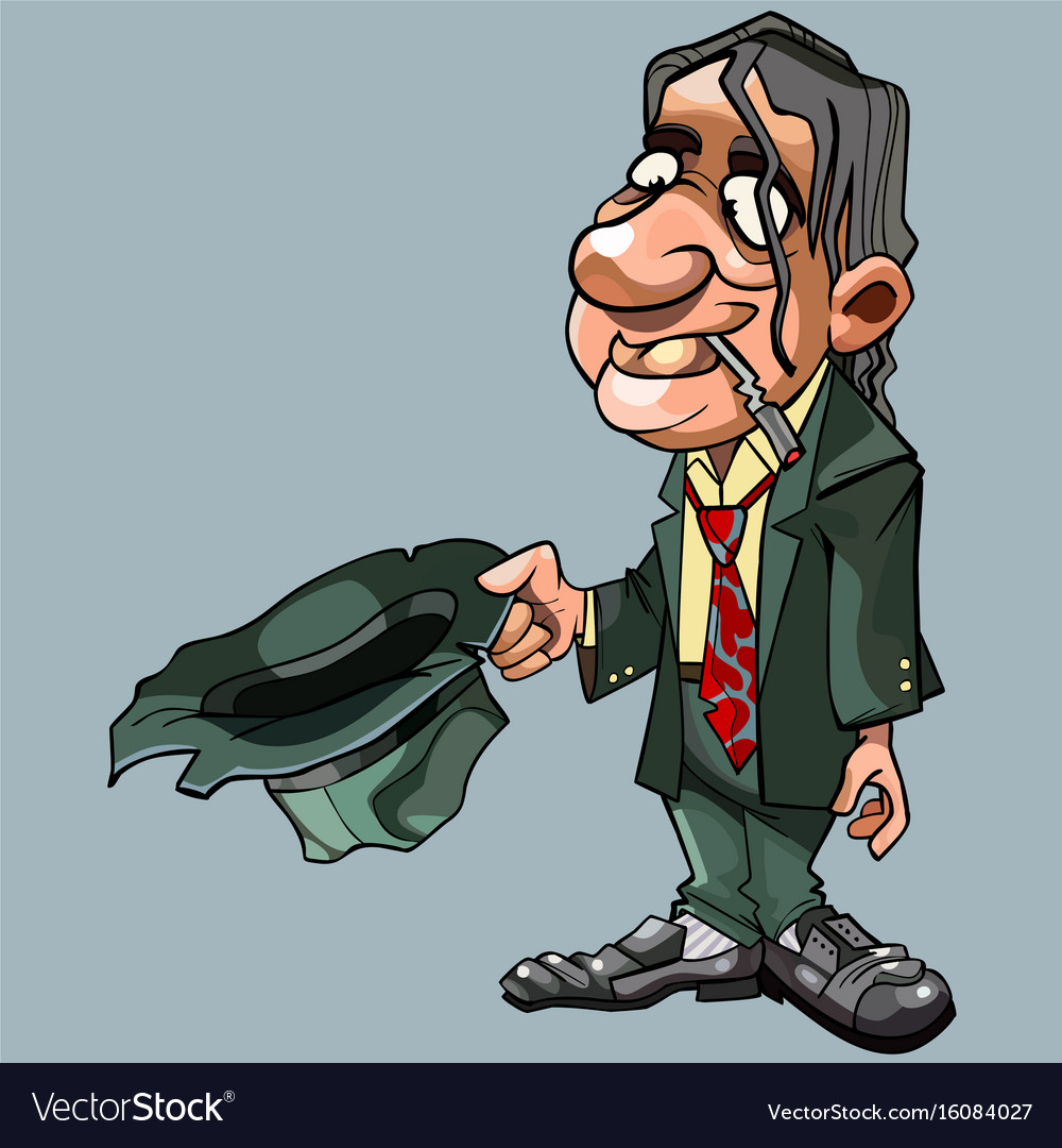 Cartoon Homeless Man In Suit With Tie Asks Vector Image