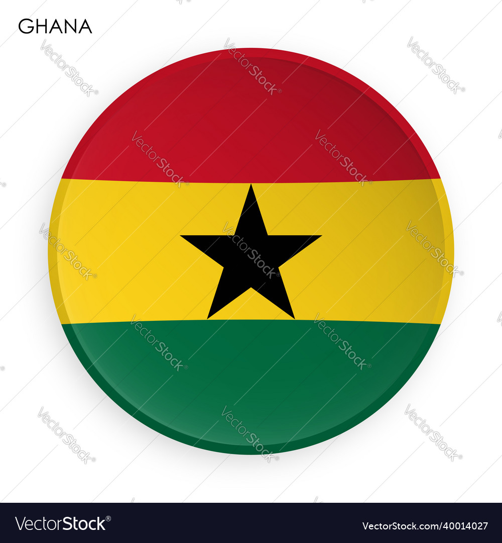 Ghana flag icon in modern neomorphism style