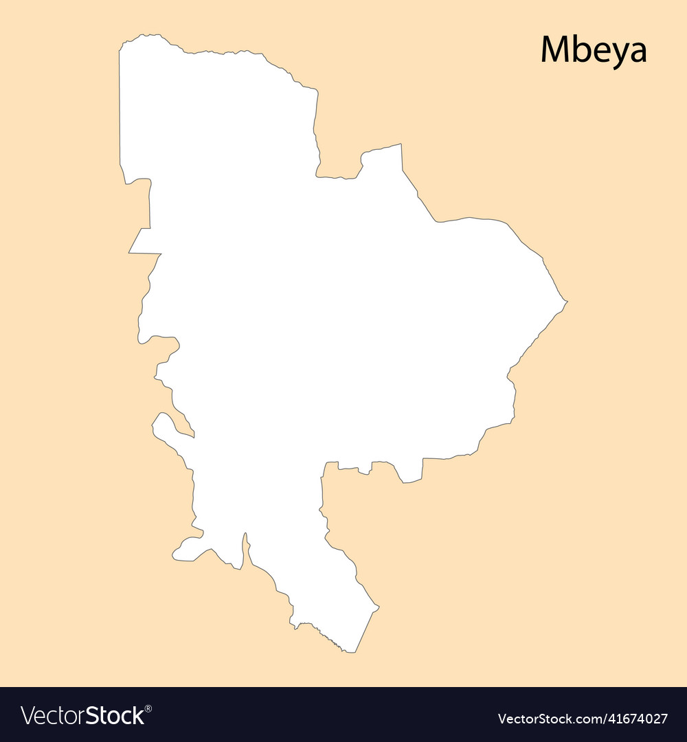 High quality map of mbeya is a region tanzania Vector Image