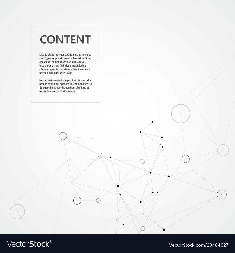 Network background with big circle connected lines