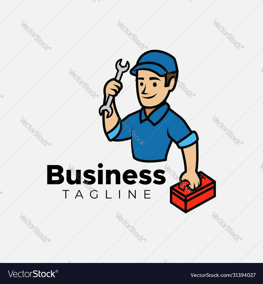 Repair man mascot logo template