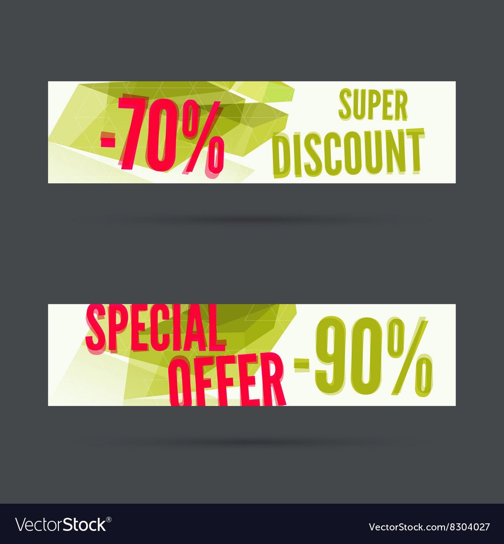 Set of discount banners Royalty Free Vector Image