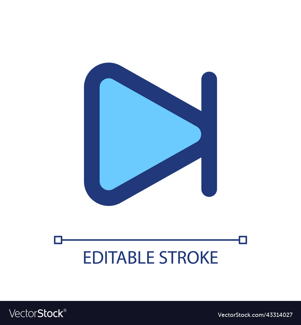 Skip next button pixel perfect rgb color ui icon Vector Image