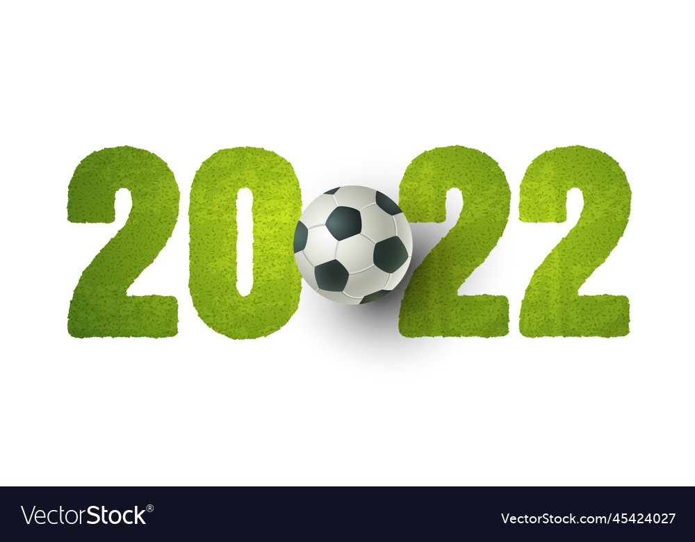 Soccer ball on green field Royalty Free Vector Image