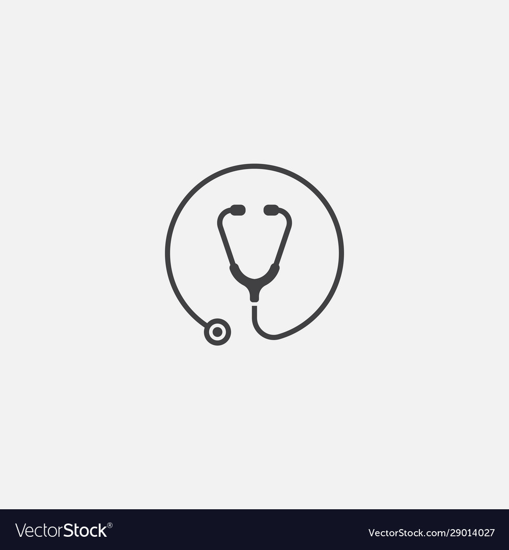 Stethoscope icon medical tool symbol Royalty Free Vector