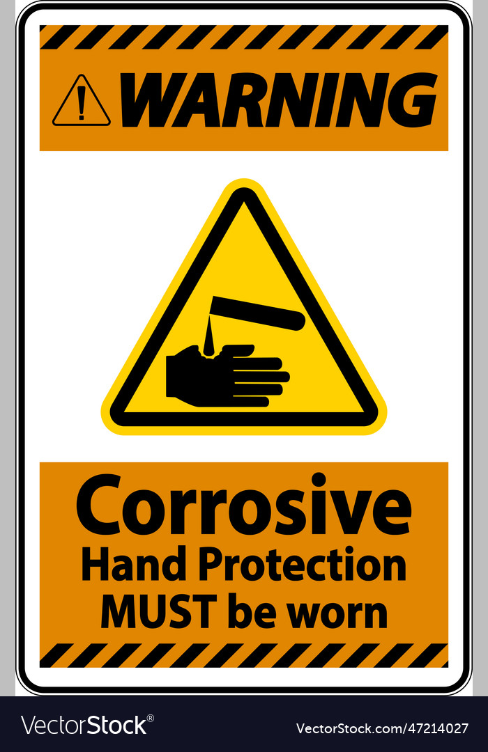 Warning hand protection must be worn sign Vector Image