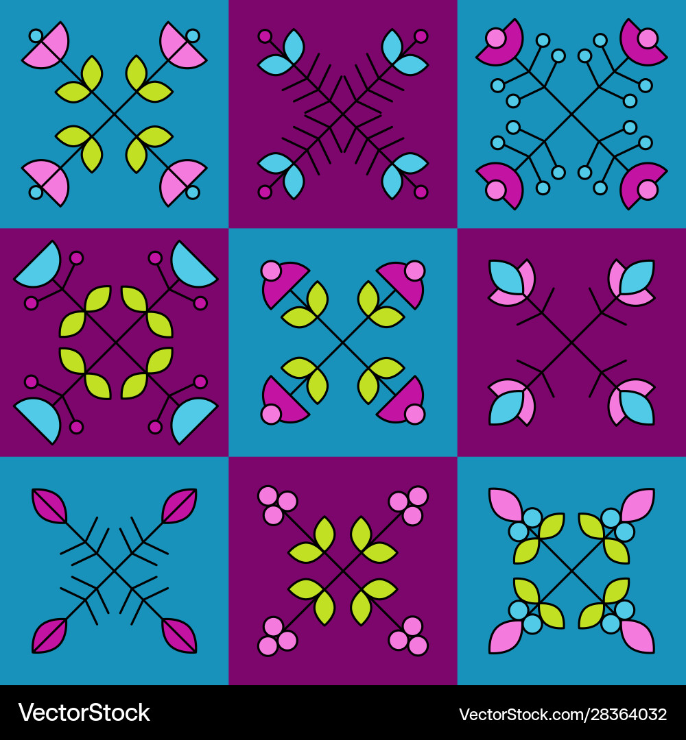 Abstract flowers seamless pattern Royalty Free Vector Image