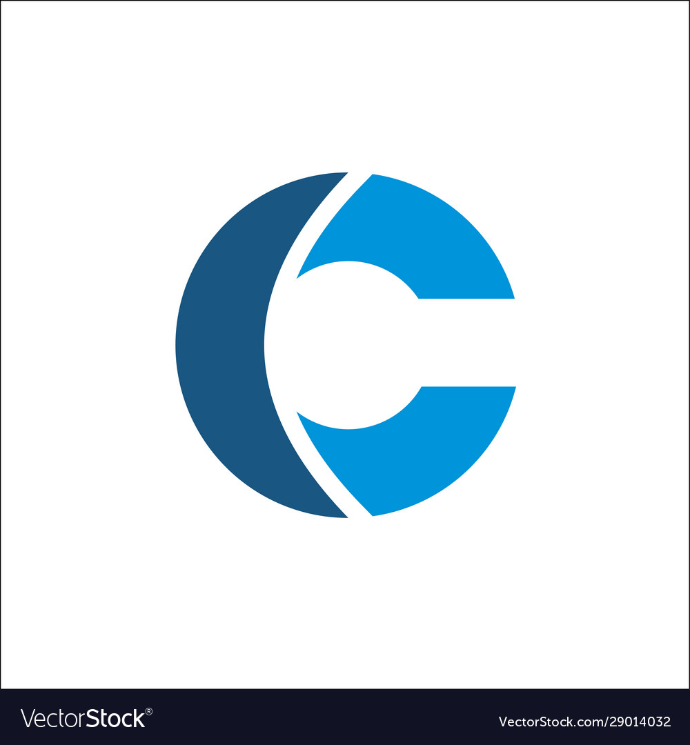 C logo abstract blue Royalty Free Vector Image