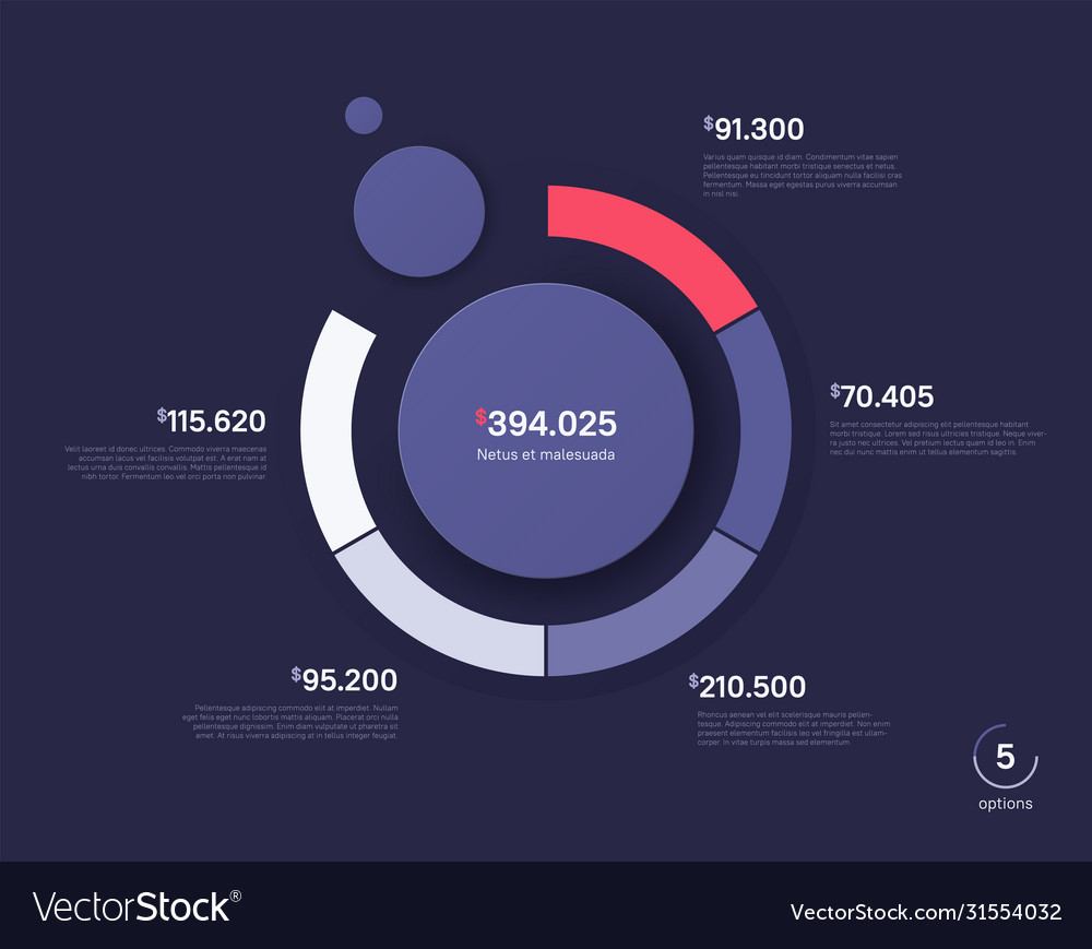 Circle Chart Design Modern Template Royalty Free Vector