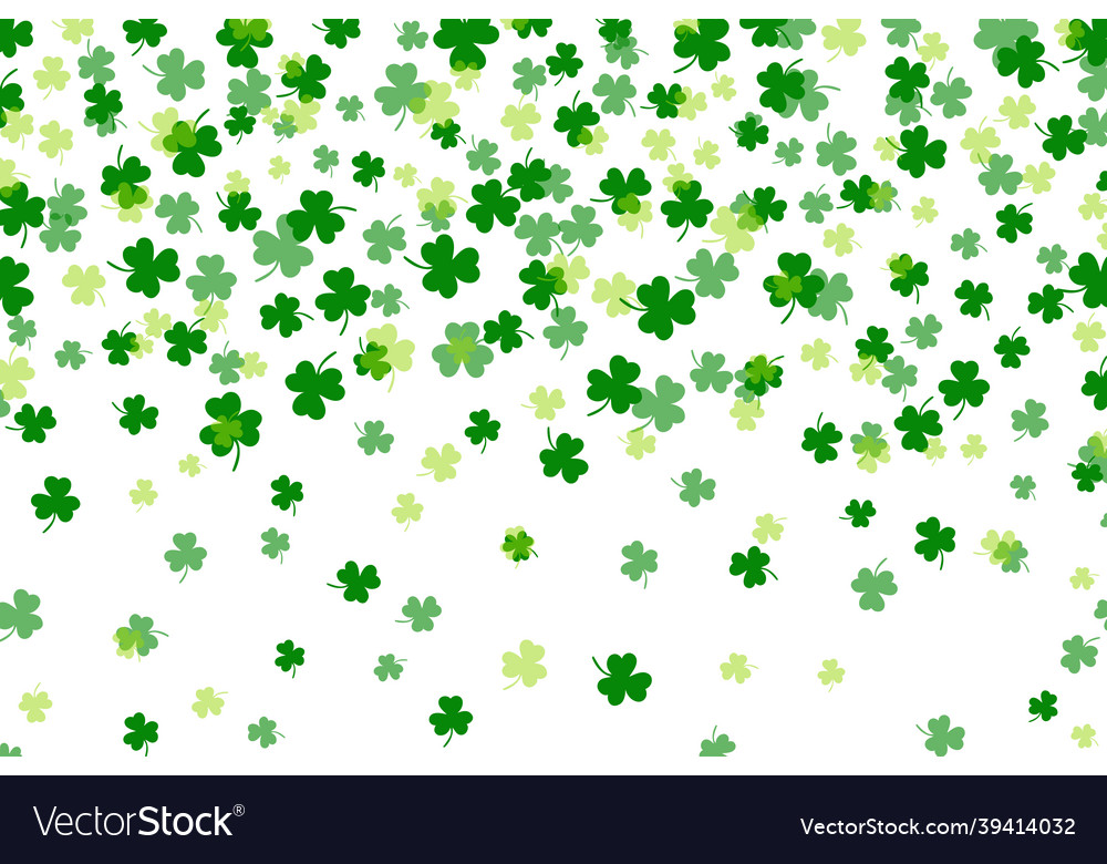 Clover leaf flat design green backdrop background Vector Image