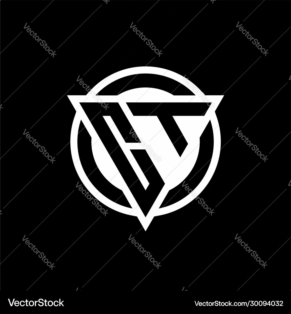 Ct logo with negative space triangle shape and Vector Image