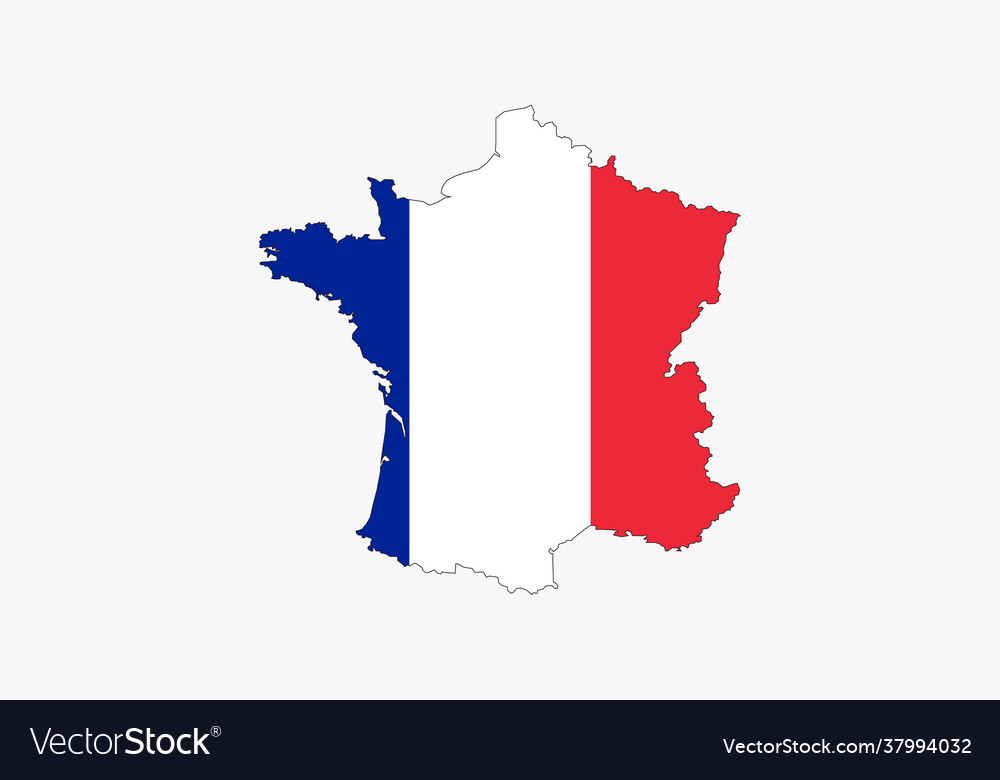 France map flag design on white background