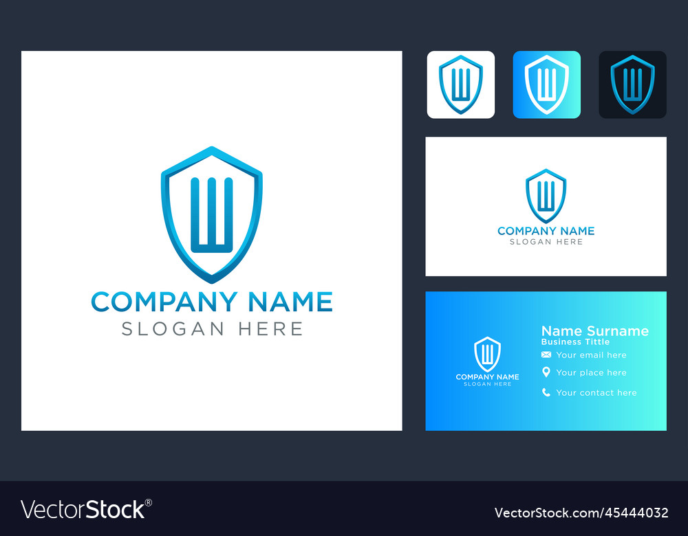 Initial letter w shield logo design template