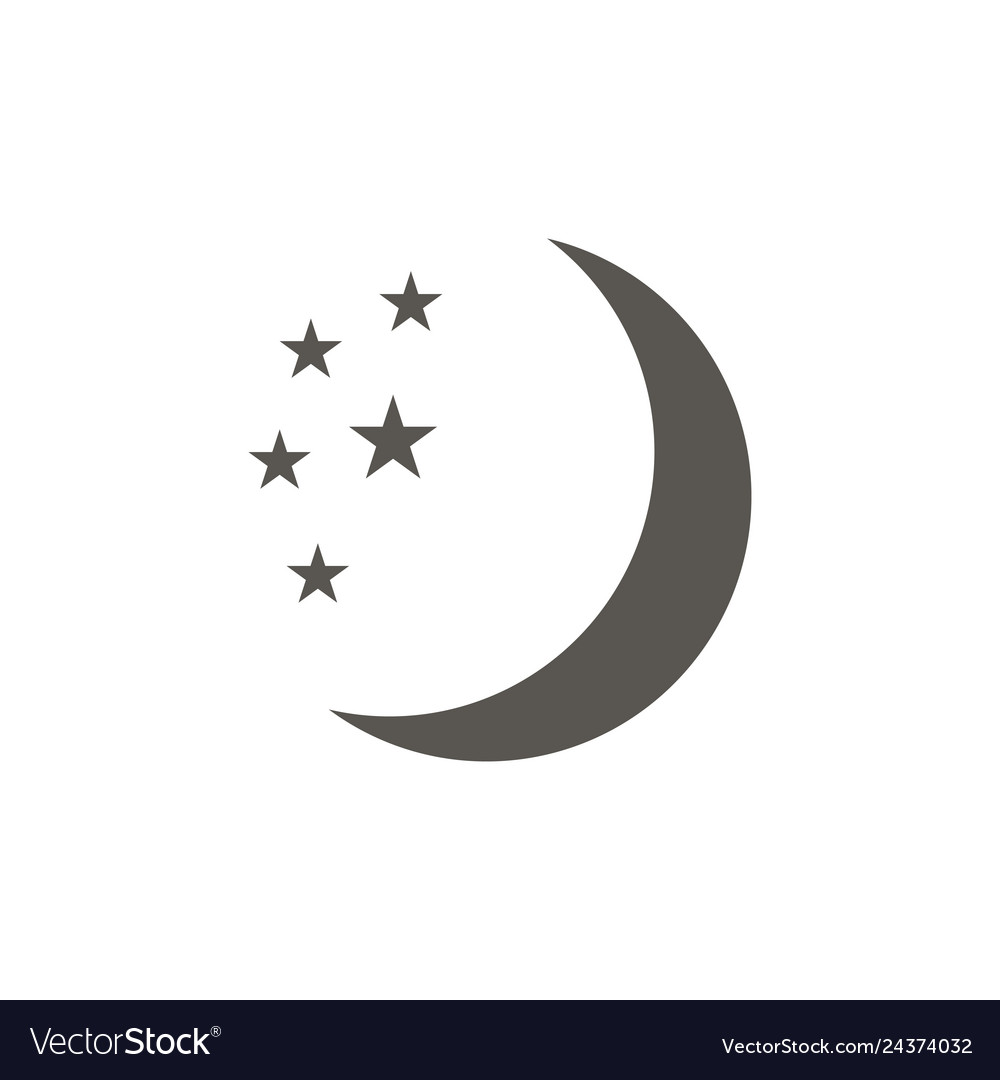 Moon icon flat design on a white background