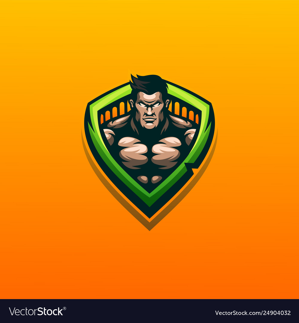 Muscle logo design ready to use Royalty Free Vector Image