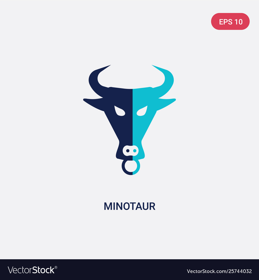 Two color minotaur icon from greece concept