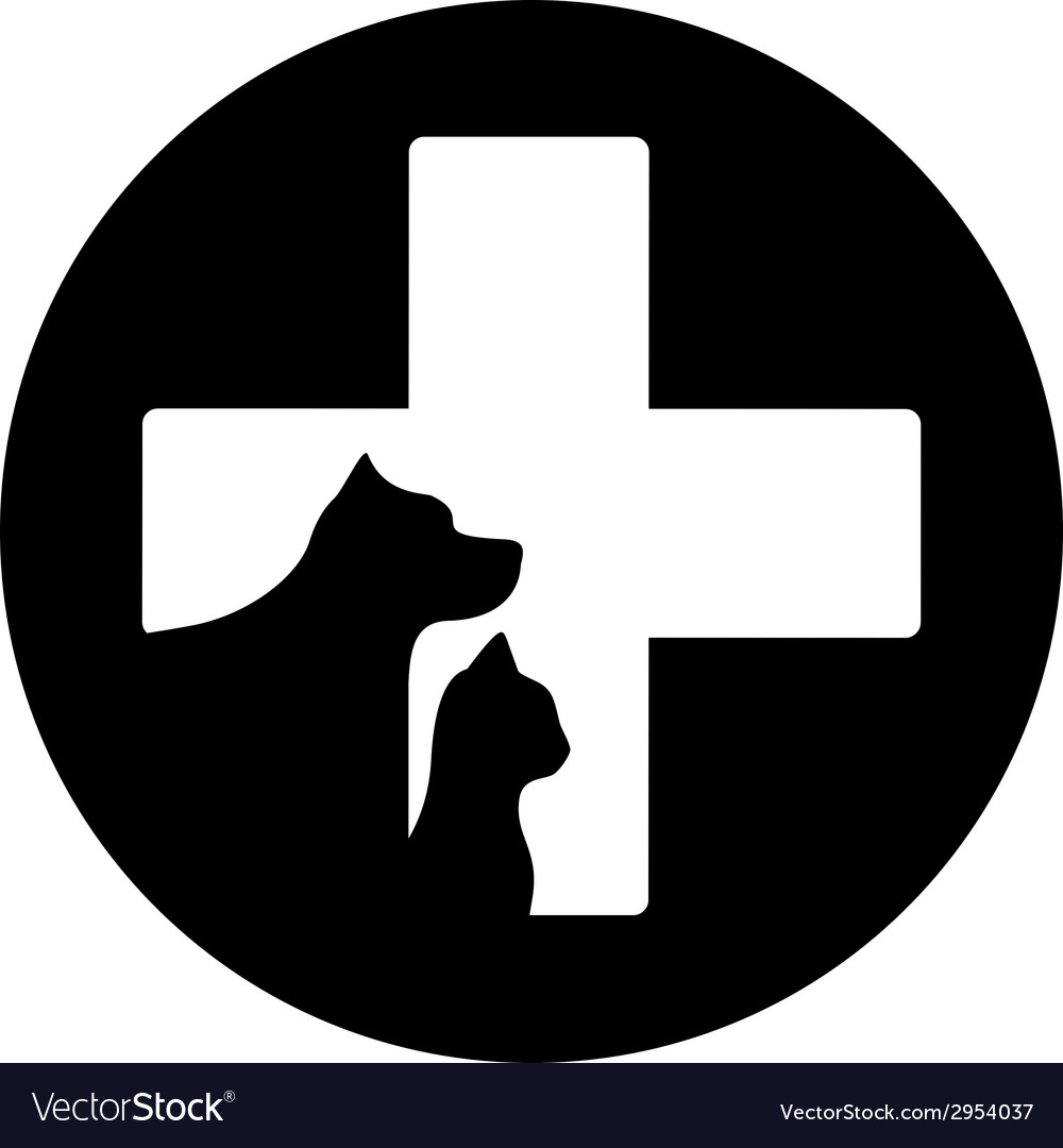 Download Black round veterinary care icon Royalty Free Vector Image