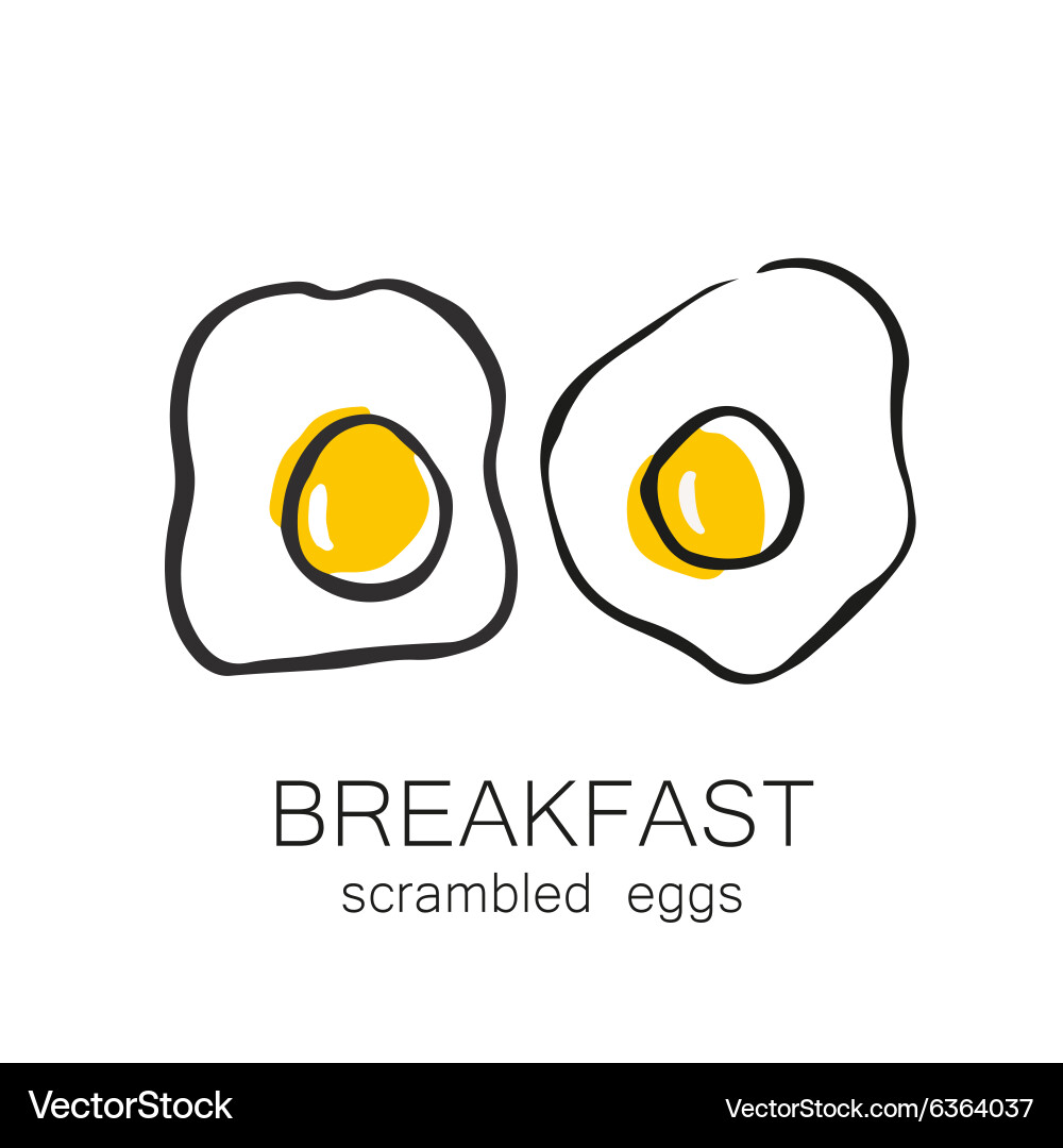 Breakfast scrambled eggs Royalty Free Vector Image