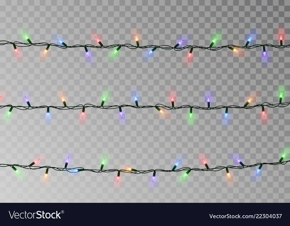 Christmas color lights string transparent effect