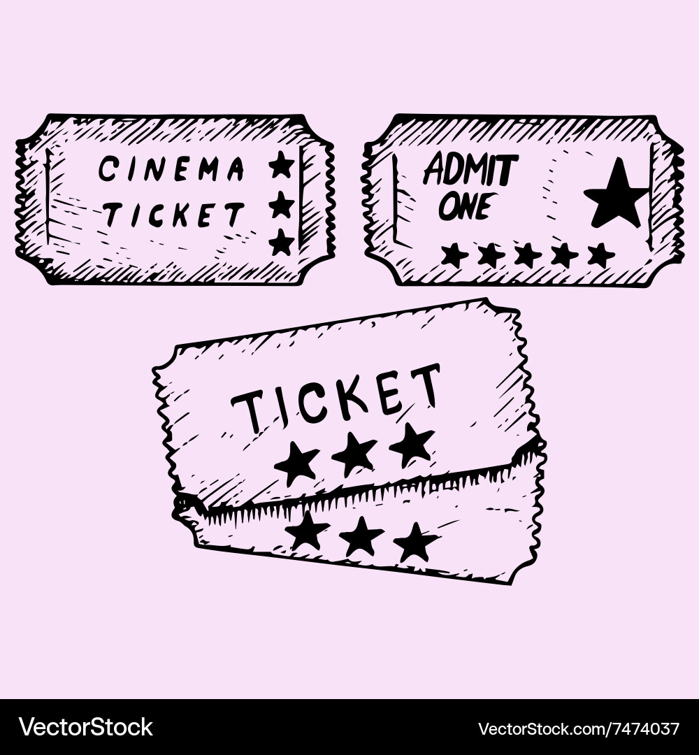 Cinema ticket Royalty Free Vector Image - VectorStock