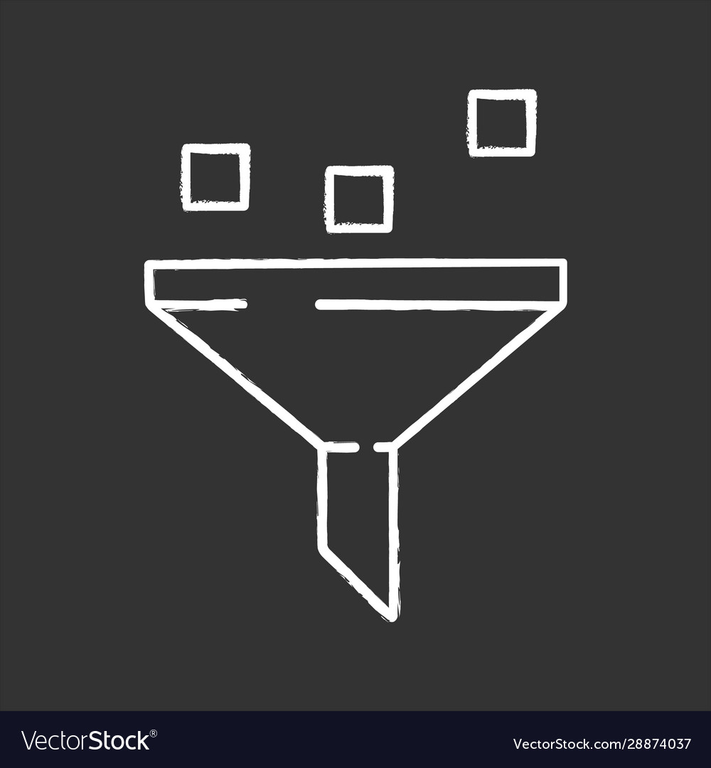 Data filtering system chalk icon