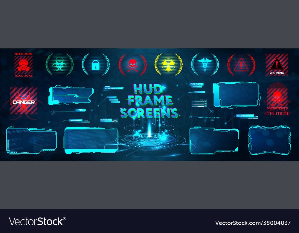 Gui hud ui futuristic frame screen callouts vector image Gui hud ui futuristic frame screen callouts