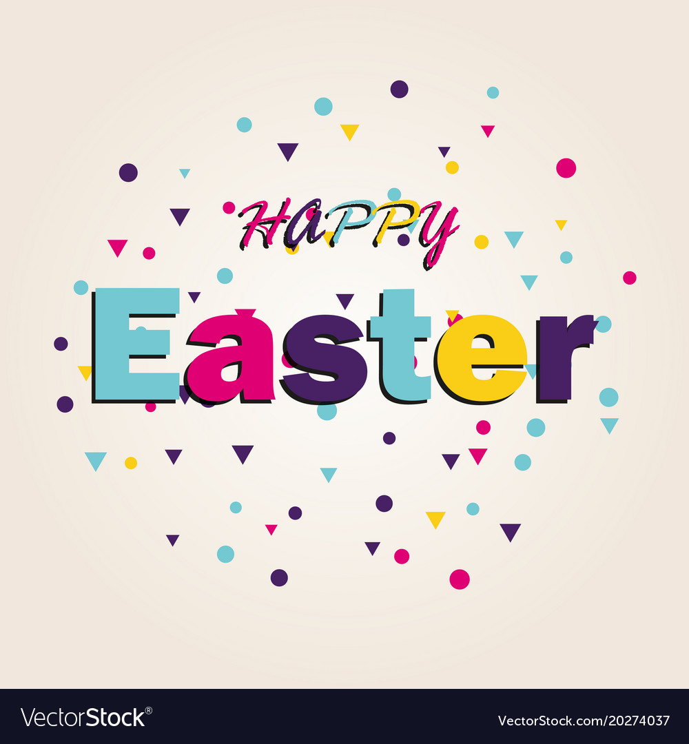 Happy easter colorful lettering