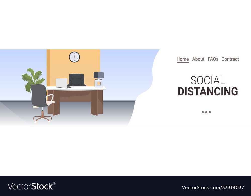 Modern office workplace desk social distancing Vector Image