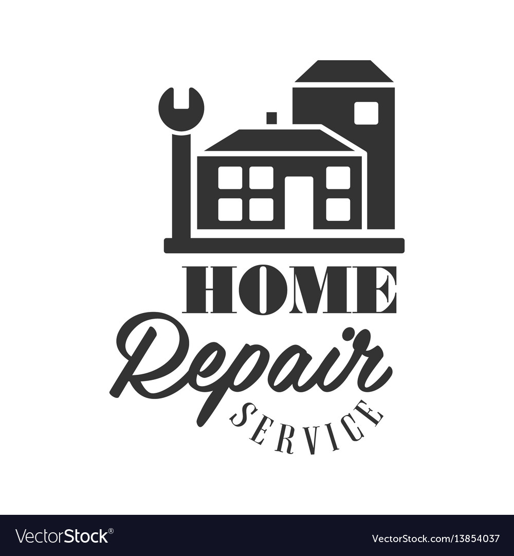 Repair and renovation service black white sign