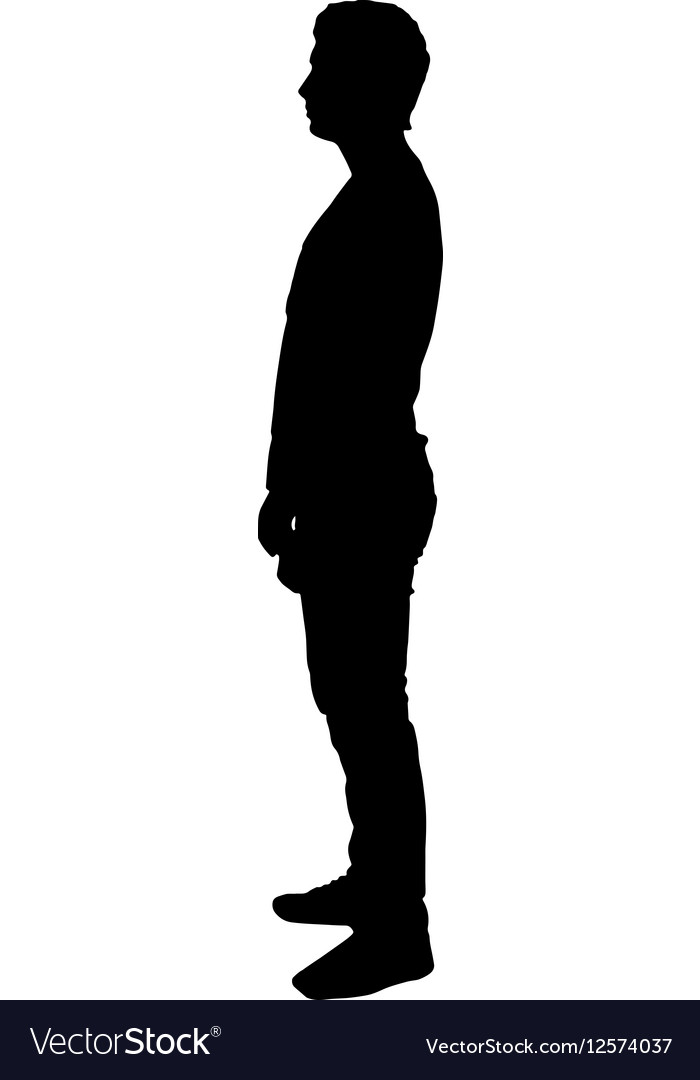 Silhouette a man who stands sideways Royalty Free Vector