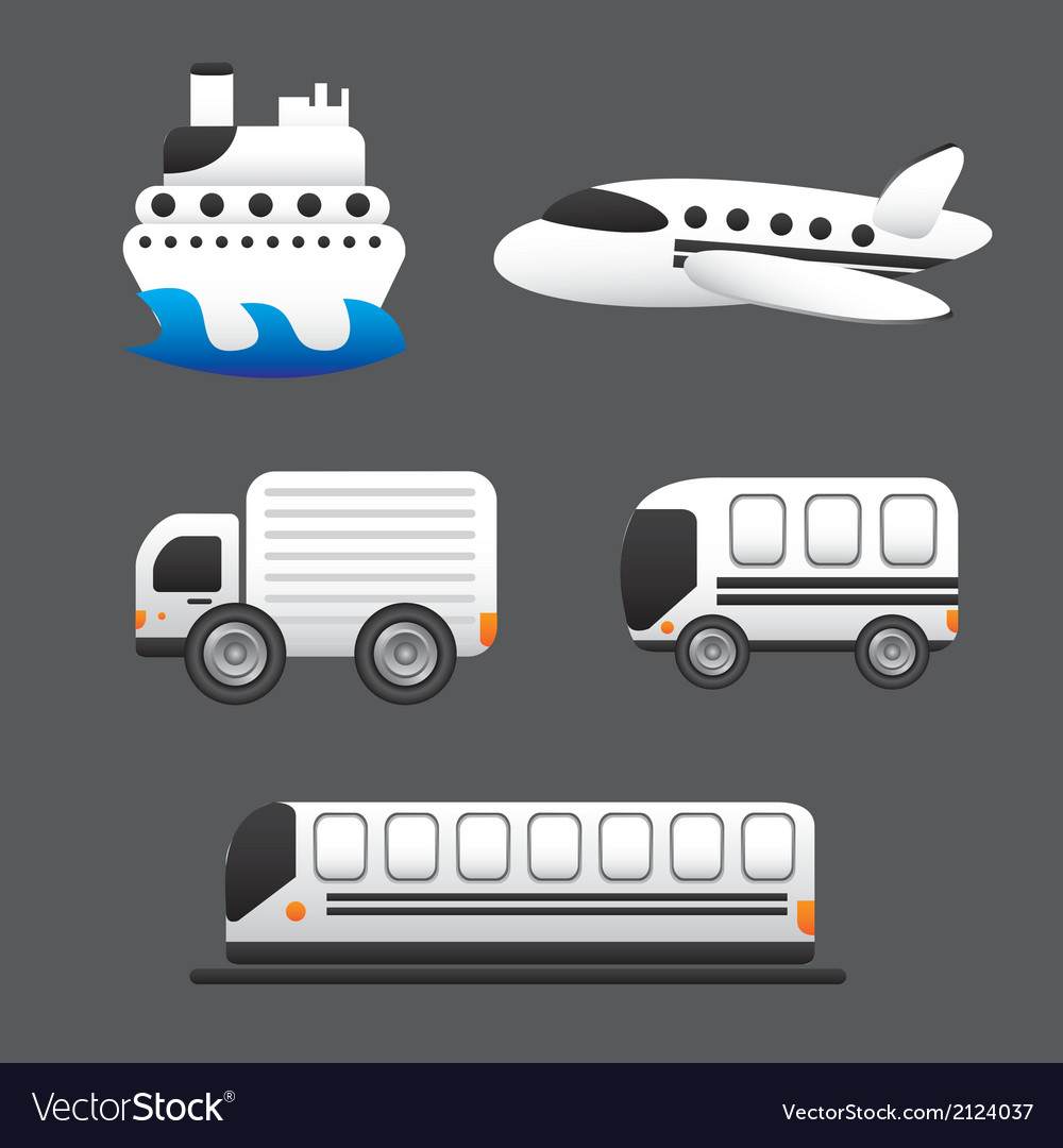 Transportation icons isolated over gray background