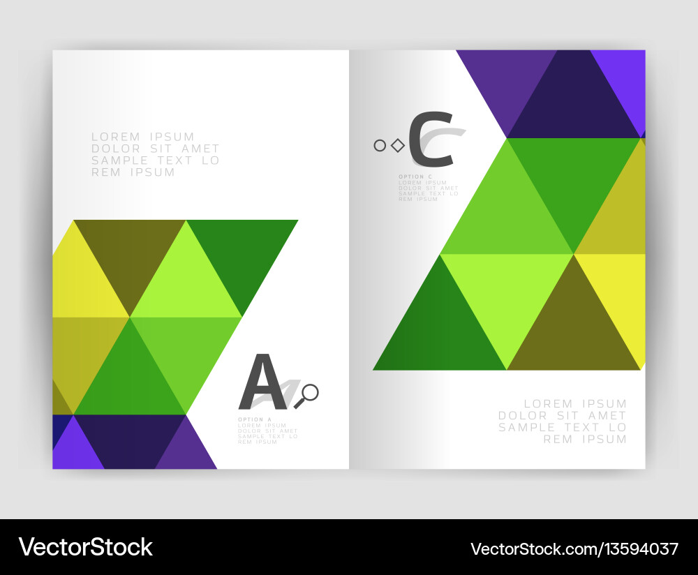 Triangle print template Royalty Free Vector Image