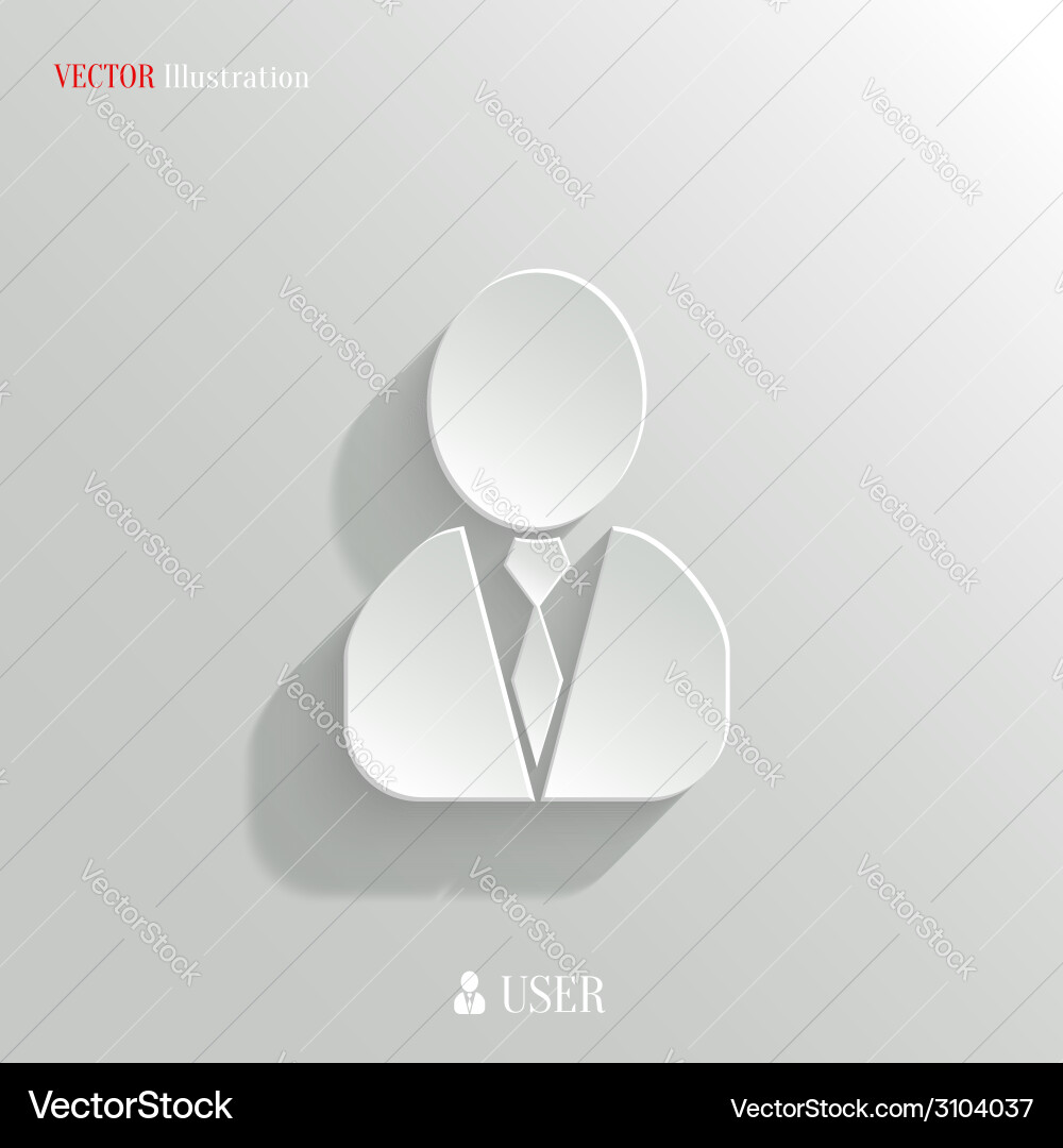 User icon - white app button Royalty Free Vector Image