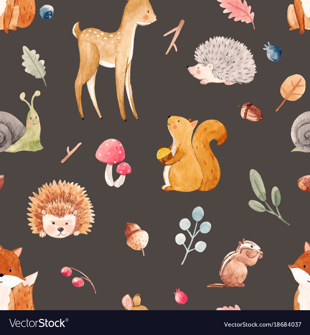 Watercolor baby pattern