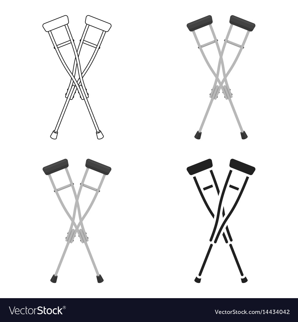 Crutches icon cartoon single medicine from