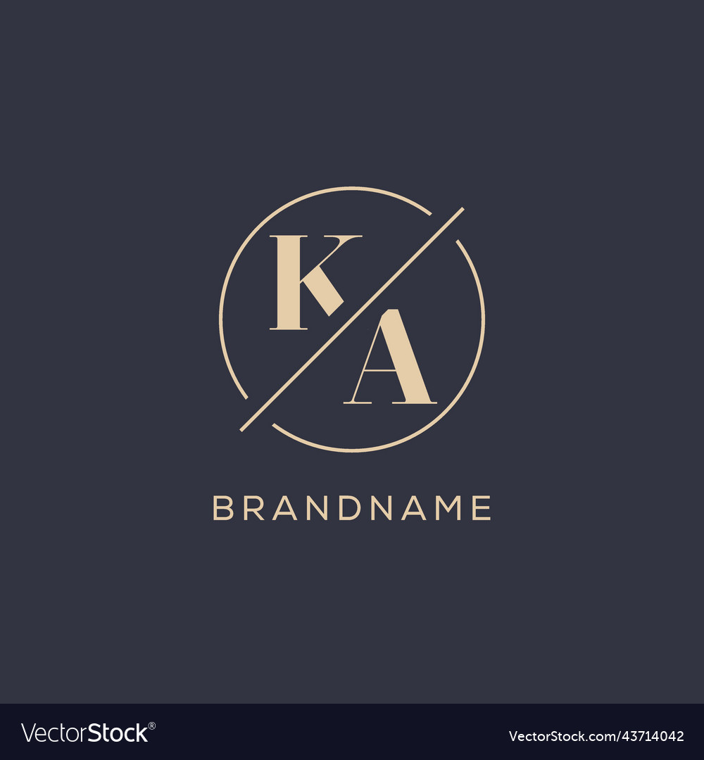 Initial letter ka logo with simple circle line