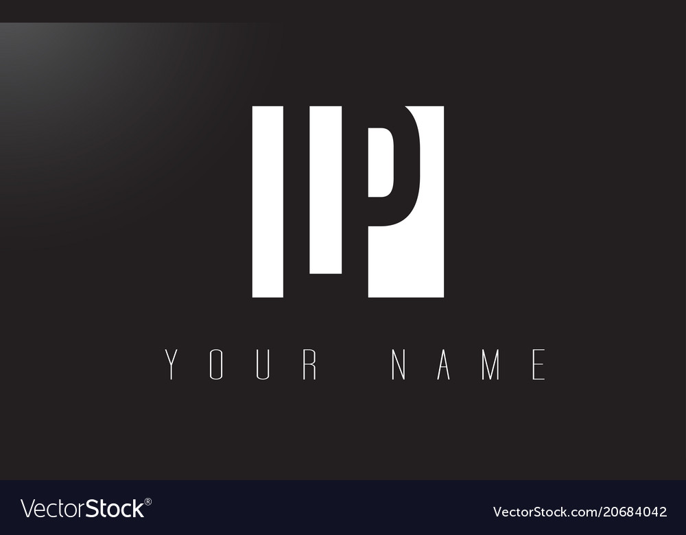 Lp letter logo with black and white negative Vector Image