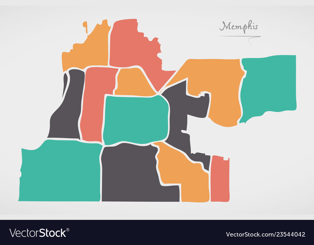 Memphis tennessee map with neighborhoods