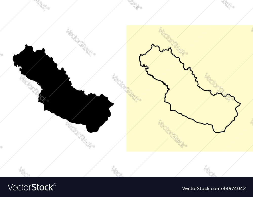 Shaki-zaqatala map azerbaijan asia filled Vector Image