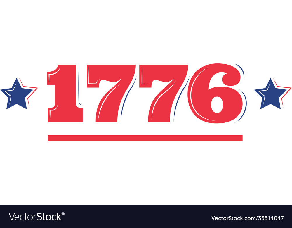 1776 on white background vector image 1776 on white background