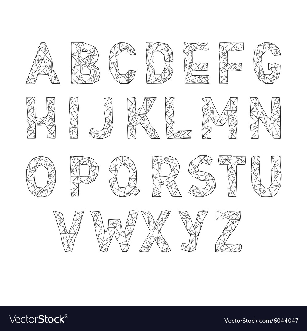 Alphabet Abc Font Type Letters Lowpoly Royalty Free Vector