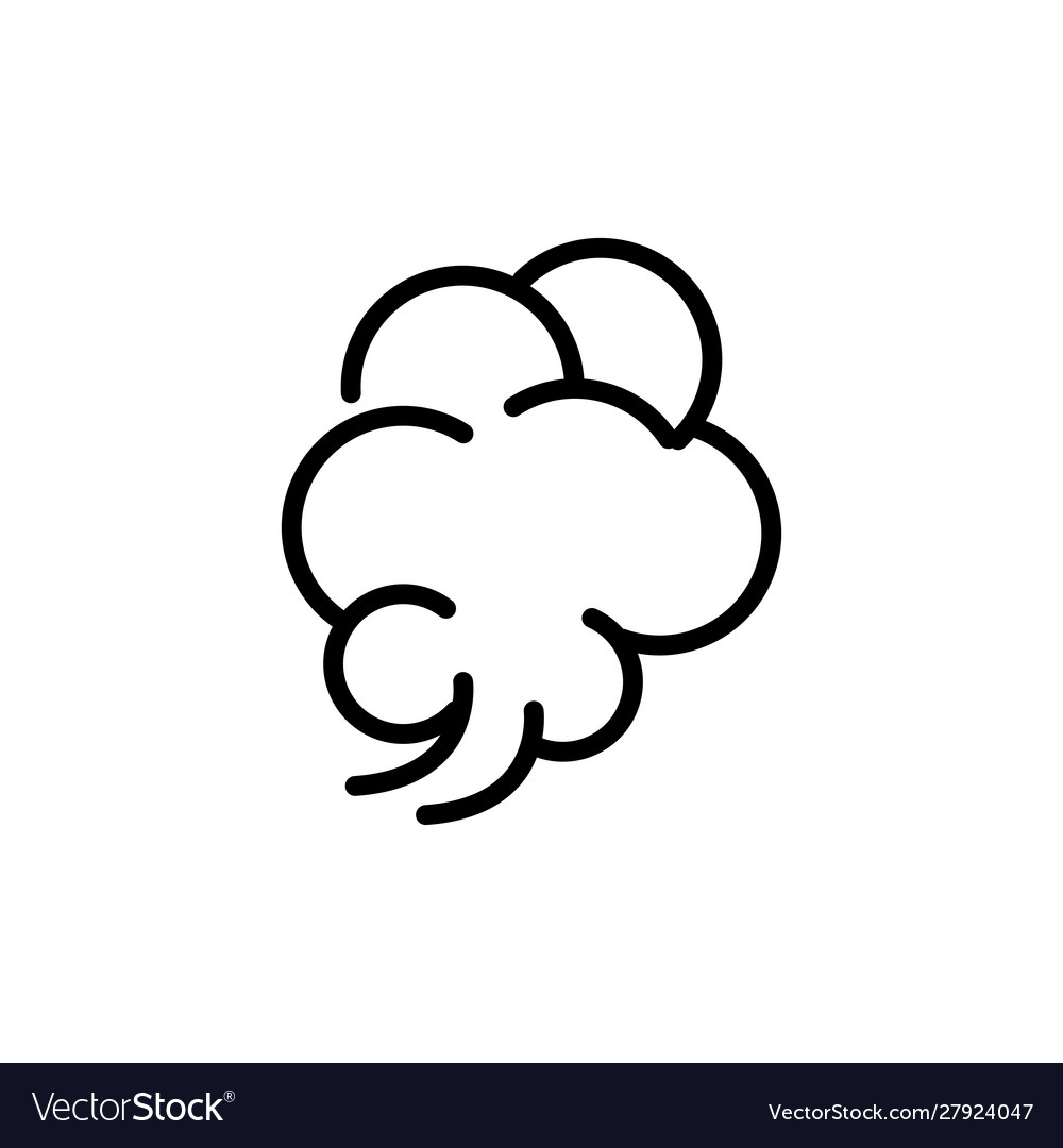 Blows steam cloud comic smoke line style Vector Image