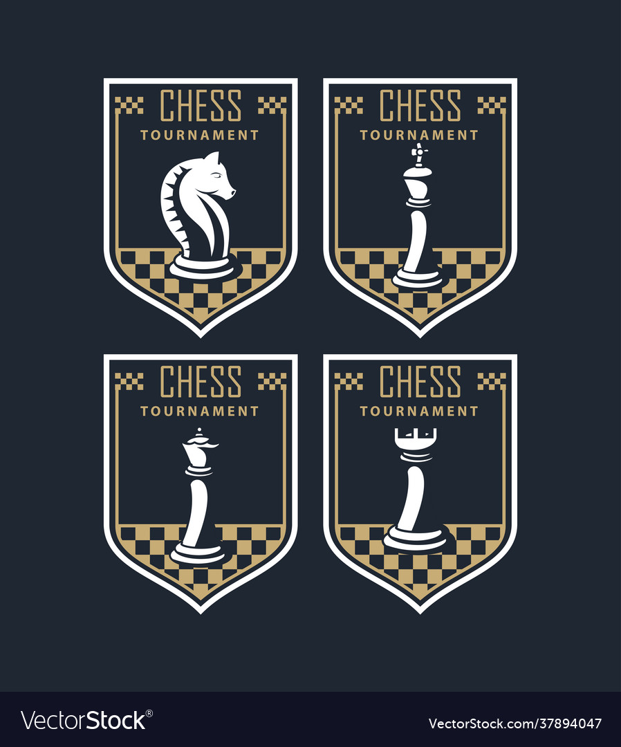 Chess tournament emblems Royalty Free Vector Image