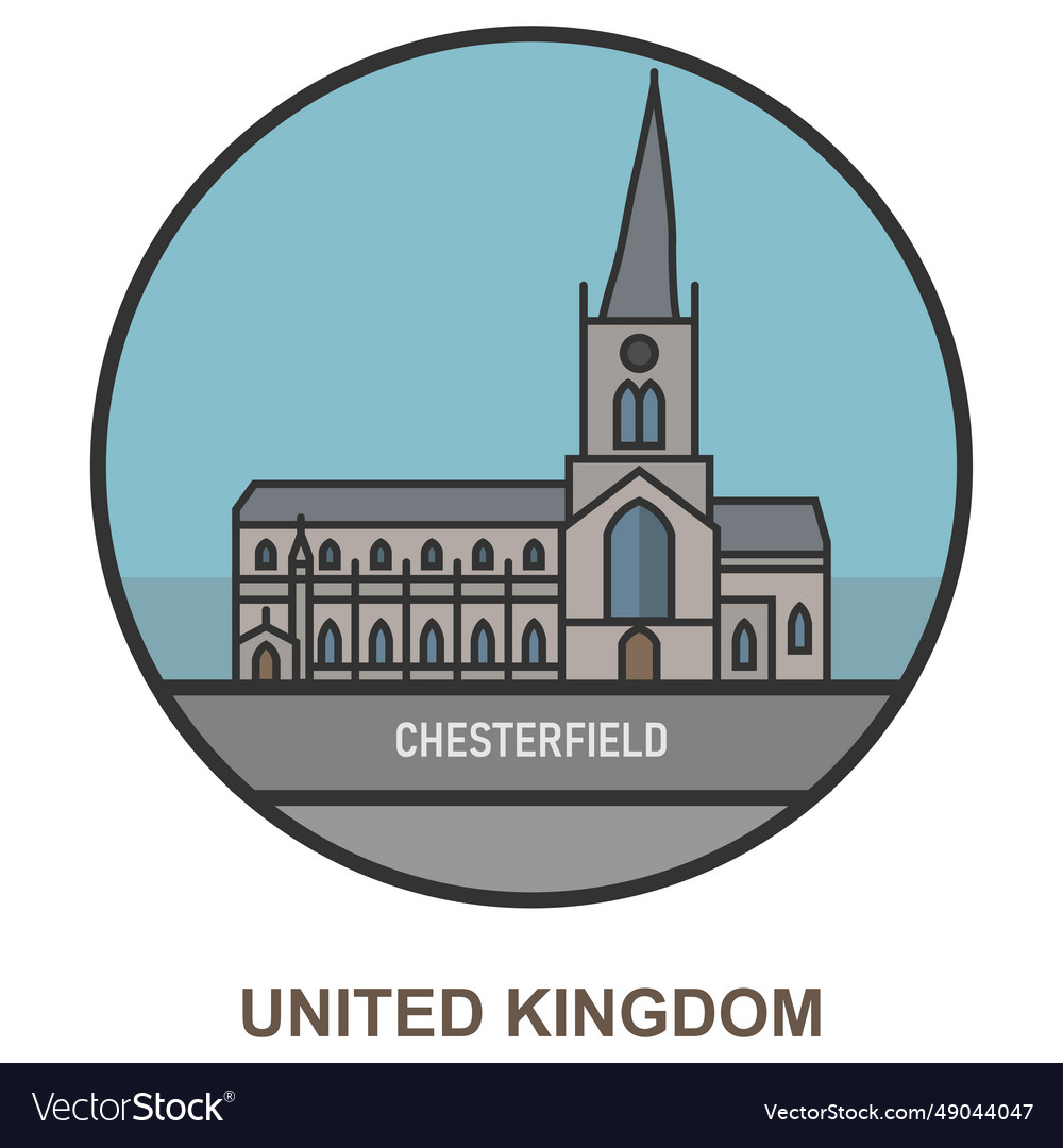 Chesterfield cities and towns in united kingdom Vector Image