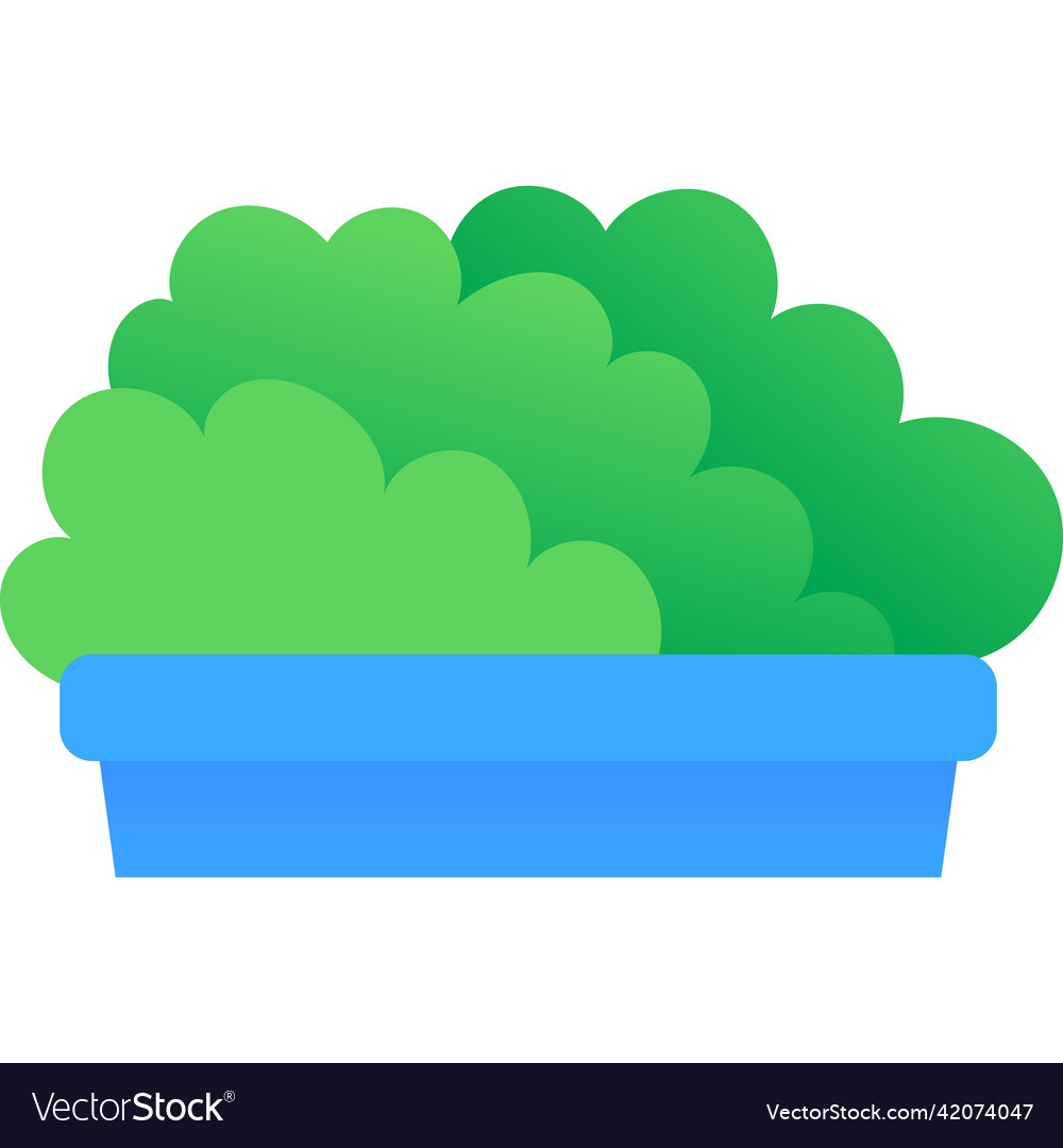 Flower pot flat plant bunch icon