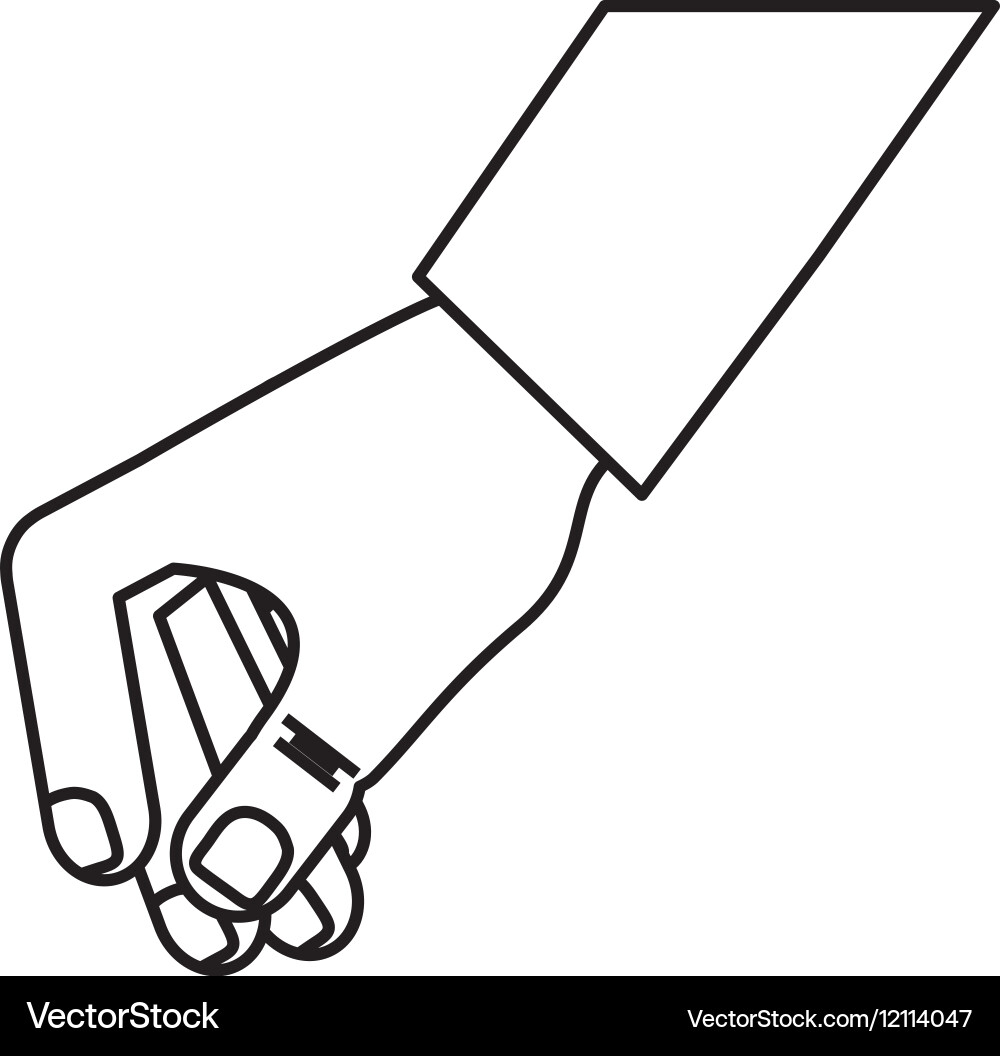 Hand holding something Royalty Free Vector Image
