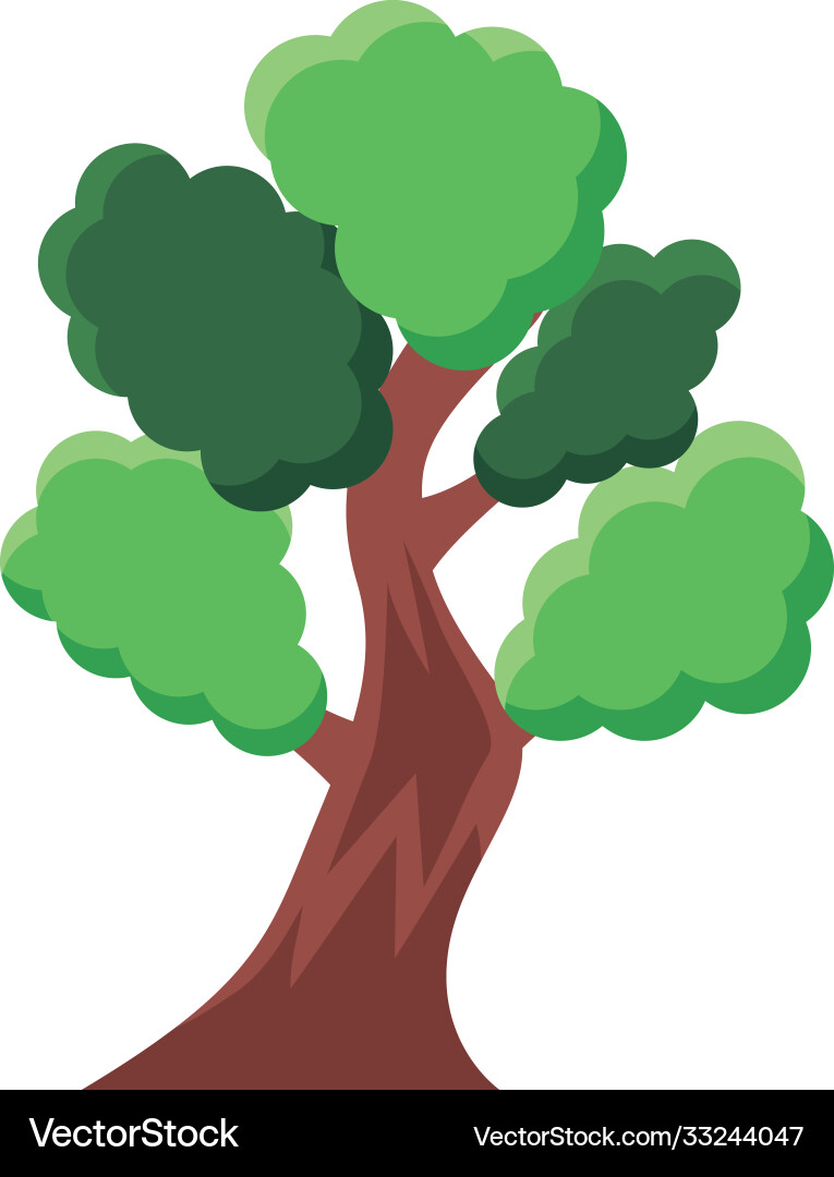 Leafy tree flat style icon Royalty Free Vector Image