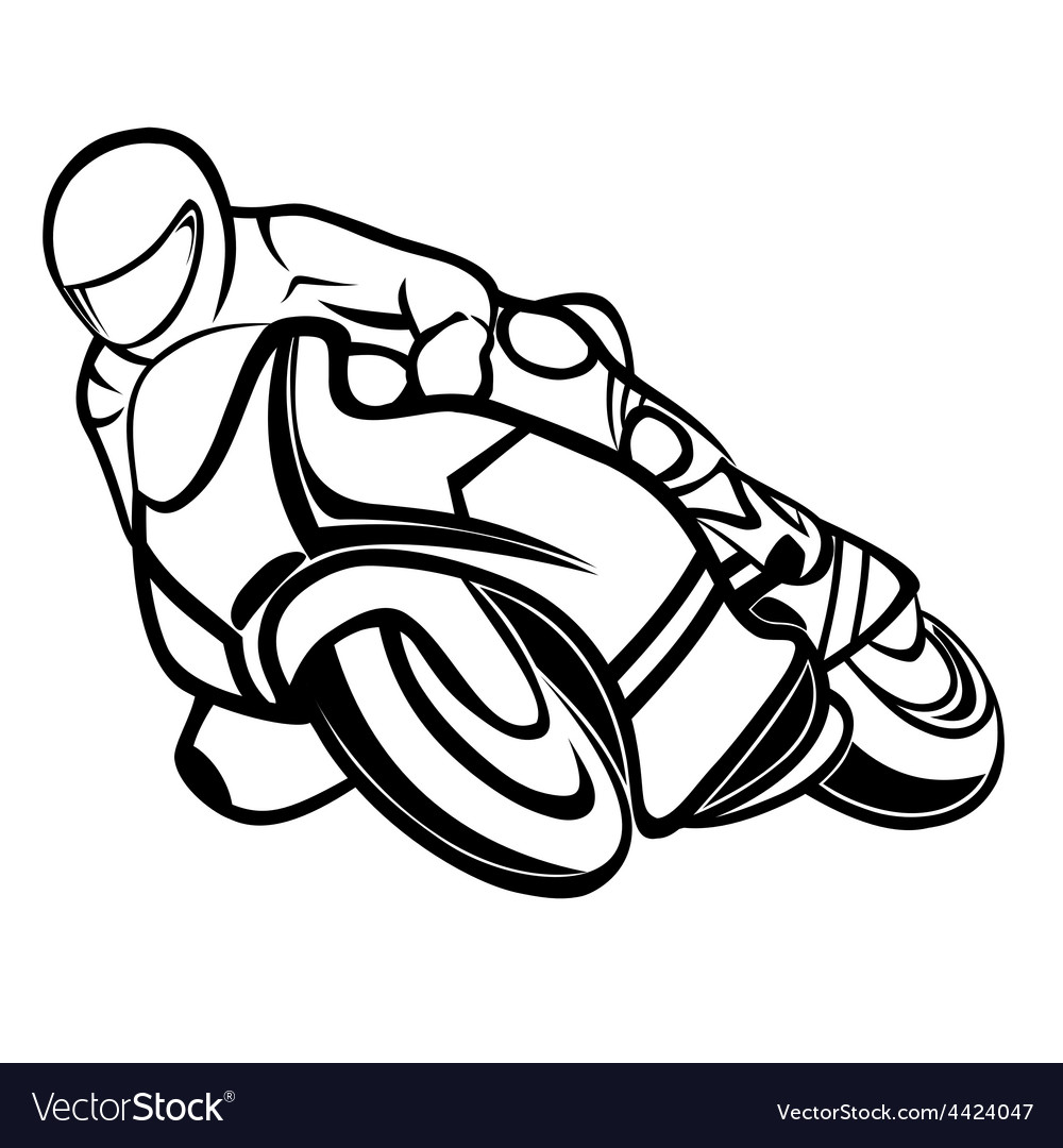 Motorbike rider vector drawing