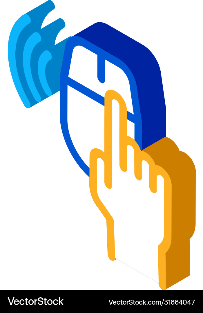Wireless mouse isometric icon Royalty Free Vector Image