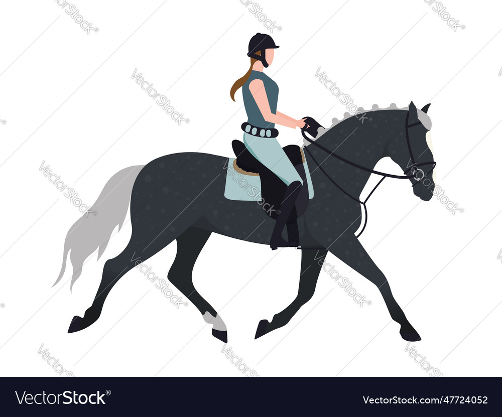 A jockey on horse of girl riding Royalty Free Vector Image